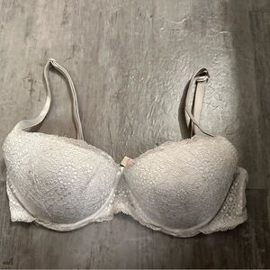 Pink White Lace Bra 34D